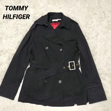 타미힐피거 트렌치코트 미들 기장 M 라이너 벨트 블랙