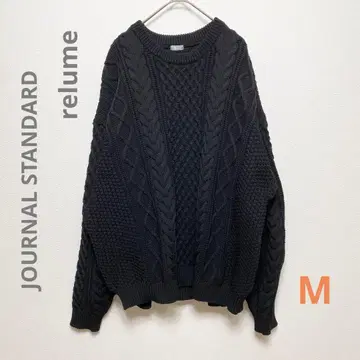 저널 스탠다드 리룸 케이블 니트 스웨터 블랙 M