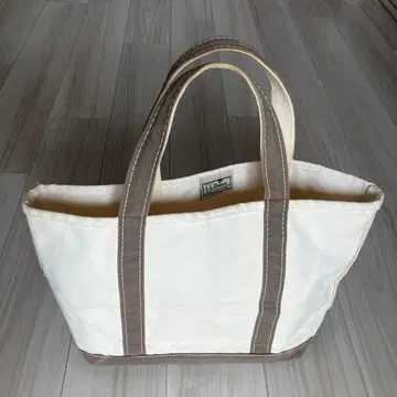 90s L.L.Bean 토트백 캔버스 화이트/브라운 USA제