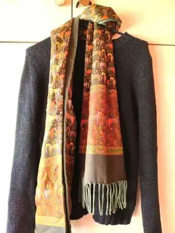 클리닝 완료 살바토레 페라가모 실크 캐시미어 머플러 숄