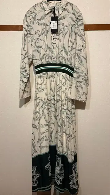 새상품 MEES 페이즐리 무늬 롱 셔츠 원피스