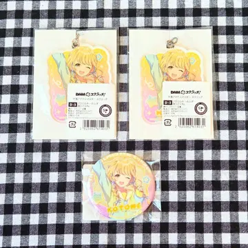 학마스 DMM 스크래치 아크릴 키링 글리터 캔뱃지 후지타 코토네