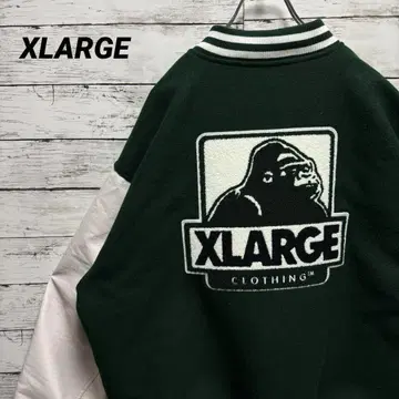 444a [레어 XL 사이즈] 엑스라지 뒷면 빅 로고 파일 바시티 자켓