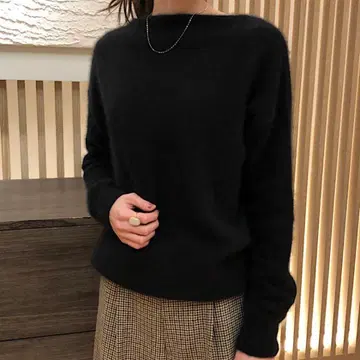 데미룩스 빔즈 플러피 보트넥 니트 블랙