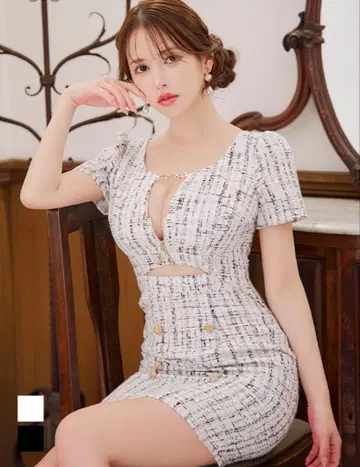 JEWELS 쥬얼스 트위드 드레스 캬바쿠라