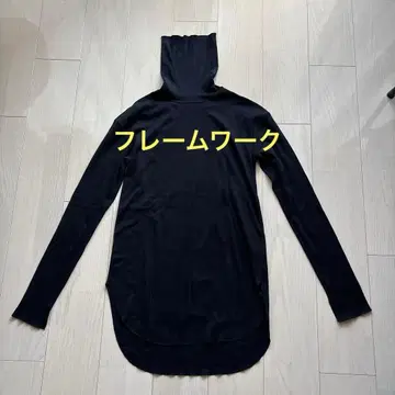 [ 새상품급 ] 프레임워크 블랙 라운드 헴 터틀넥