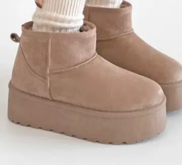 빅 사이즈 LL 베이지 통굽 어그 부츠