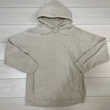 Champion 베이지 후드 부착 후드티 M 사이즈