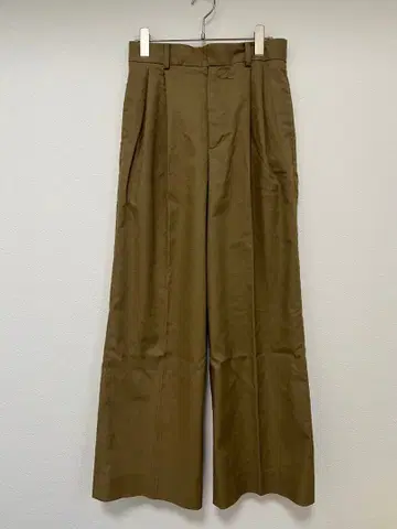 플라주 턱 와이드 팬츠 36 브라운