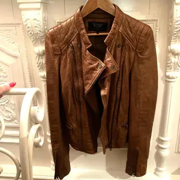 ZARA Trafaluc 브라운 천연 가죽 자켓 양가죽