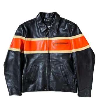 HARLEY DAVIDSON 천연 가죽 싱글 라이더 자켓 블랙