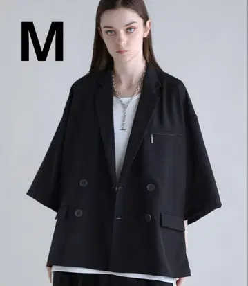 SOCCE 더블 테일러드 자켓 하프 슬리브 블랙 [ 완판템 ]