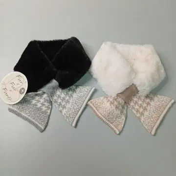 복슬복슬 퍼 니트 머플러 2세트