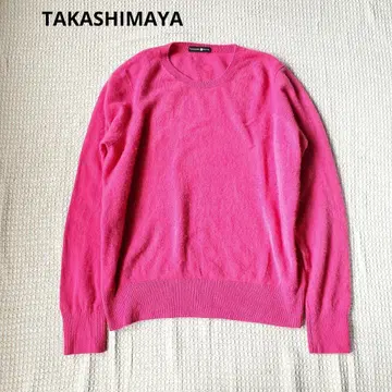 타카시마야 캐시미어 100% 니트 스웨터 3L 베리 핑크