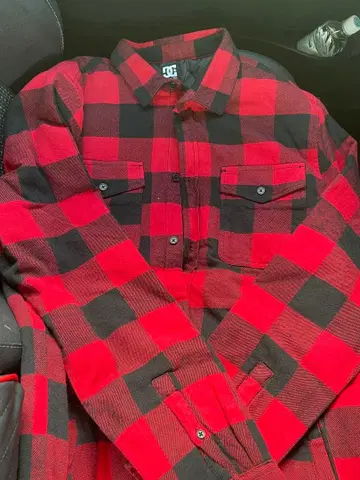 DC 빨검 체크 무늬 플란넬 셔츠