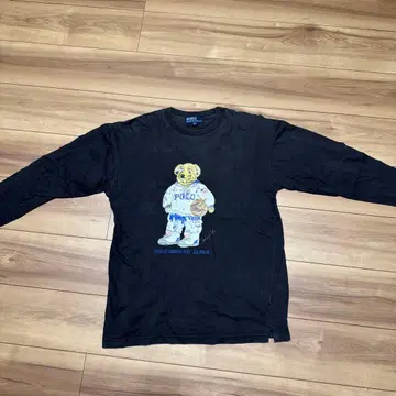 POLO GROUND JAPAN 곰 프린트 긴팔 티셔츠 구제 의류