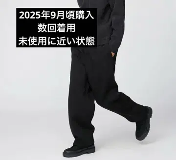 유니클로 C 맨투맨 와이드 팬츠 블랙 M