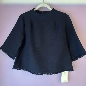 [ 미착용/택 포함 ] 미라 오웬 트위드 풀오버 상의