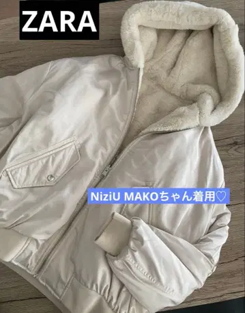 컨디션 최상 ZARA 리버서블 발수 가공 인조 모피 봄버 자켓