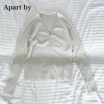 아파트 바이 로리즈 리브 니트 가디건 V넥 겉옷 캐주얼