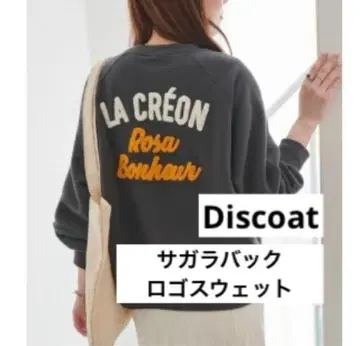 [ 새상품급 ] Discoat 디스코트 사가라 백 로고 맨투맨 차콜 F