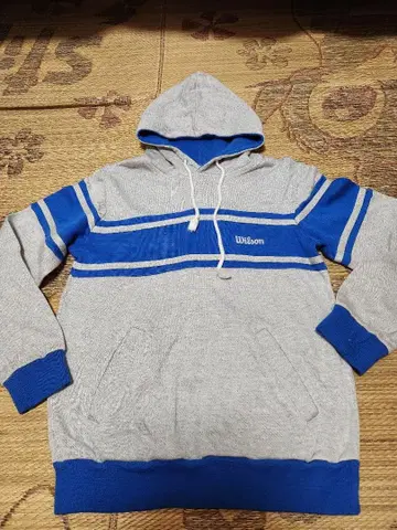 윌슨 후드 부착 후드티 그레이/블루 구제 의류