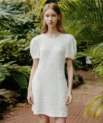 lookast 퍼프 슬리브 원피스 한국