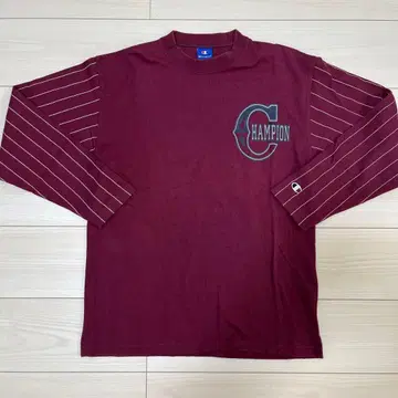 Champion 버건디 7부 소매 티셔츠 M