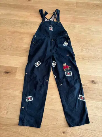 핑크하우스 테디베어 자수 네이비 살로펫