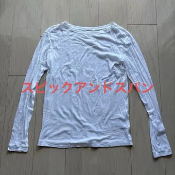 스픽 앤 스팬 시어 보트넥 풀오버 화이트