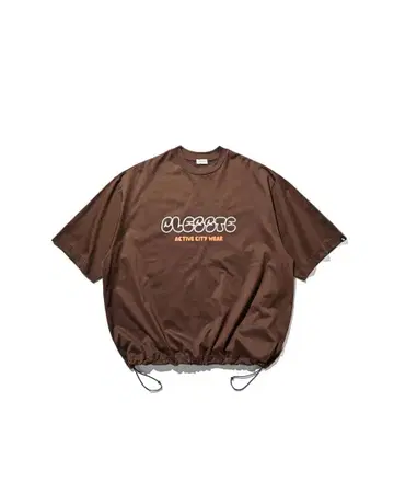 CLESSTE BUBBLE LOGO PRINT T-SHIRT BROWN