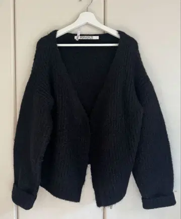 PERVERZE 오버 사이즈 와이드 모헤어 울 가디건