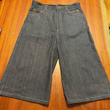 다크 블루 와이드 데님 팬츠