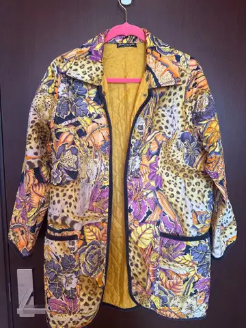 살바토레 페라가모 클래식 레오파드 무늬 퀼팅 자켓 M