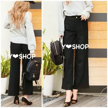 와이드 팬츠 크롭 기장 울 소재 겨울 의류 Rady