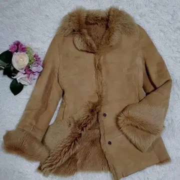 새상품급 M 에포카 양가죽 무스탕 코트 브라운 퍼 40 삼양상회