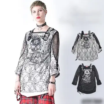 새상품 ACDC Rag 거즈 롱 T셔츠 락 펑크