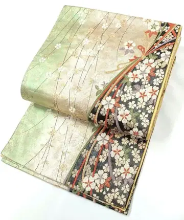 FN12048 k 기모노 후리소데 순수 실크 후쿠로 오비 육통 무늬