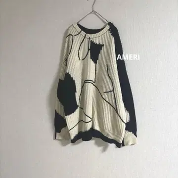 AMERI ABSTRUCT WOMAN PAINT 니트 스웨터 아메리