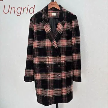 Ungrid 체크 무늬 더블 브레스트 코트