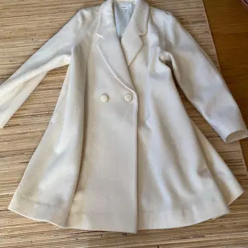 캐시미어 울 코트 아이보리