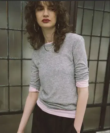 HANNE 시어 하프 슬리브 T셔츠 2장 세트