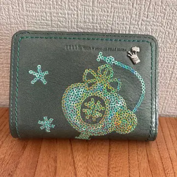 [ PELLE BORSA/펠레 보르사 ] 미사용 새상품 지갑 그린 스팽글