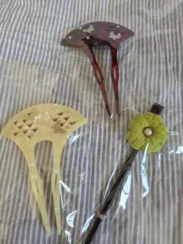 헤어콤 세트 나비와 꽃 디자인 마스이와야