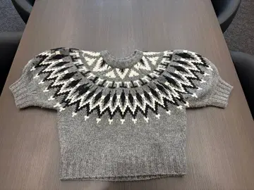 MACHATT 노르딕 무늬 그레이 스웨터