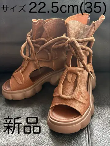 통굽 오픈 하이컷 부츠 샌들 22.5cm