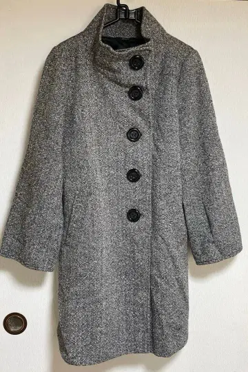 [COMME CA ISM] L 사이즈 그레이 울 혼방 캐주얼 코트