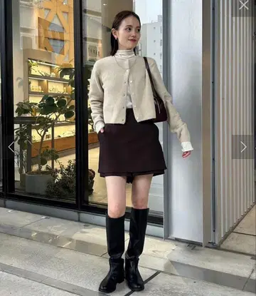 mystic PARIS 자수 가디건 베이지