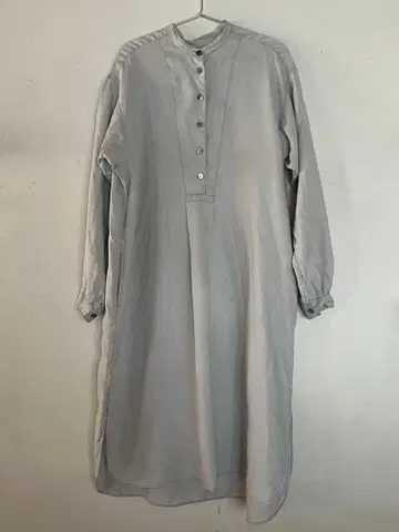 ezu 리플 린넨 셔츠 원피스