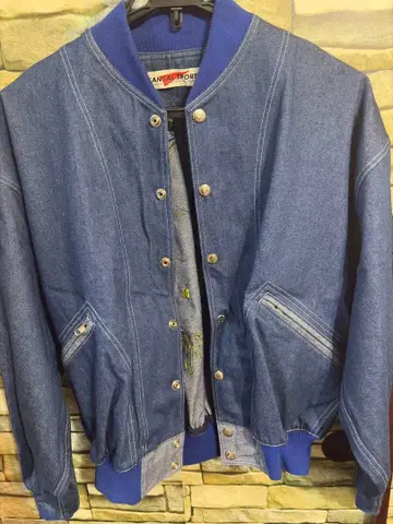 야마모토 간사이 백 자수 럭셔리 간사이 스포츠 빈티지 데님 자켓